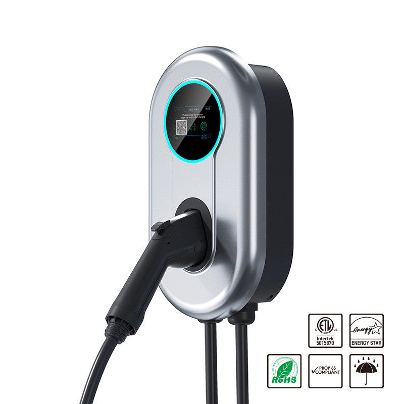 230V 400V टच बटन पोर्टेबल लेवल 2 इलेक्ट्रिक कार चार्जर दीवार माउंट ग्राउंडिंग सुरक्षा