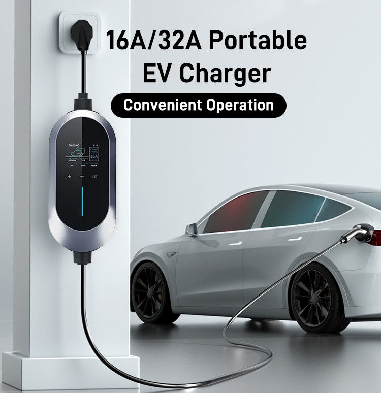 SAE J1772 प्रकार 1 7kw EU एकल बंदूक पोर्टेबल इलेक्ट्रिक वाहन चार्जर